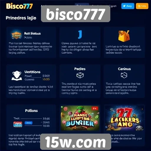Análise das principais funcionalidades do site bisco777